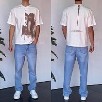Футболка Three Black 2186 white - делук