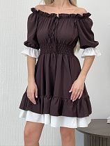 Платье Latoria 631 brown-white - делук
