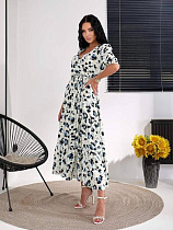 Платье Arina 1620 white-l.blue - делук