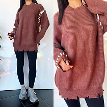 Свитер Three Black TB107 brown - делук