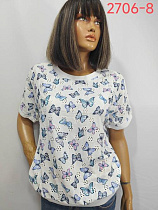 Футболка Lida 2706-8 white-l.blue - делук