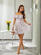 Платье Potok 895 white-pink - делук
