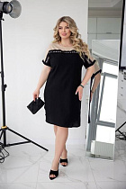 Платье Akulova 2054 black-beige - делук