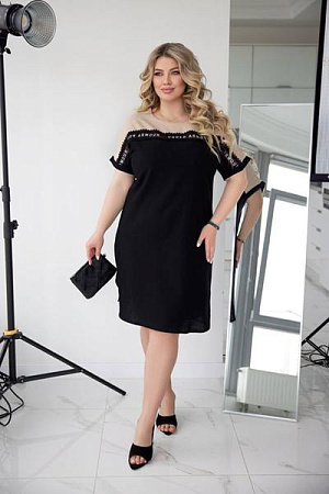 Платье Akulova 2054 black-beige - делук
