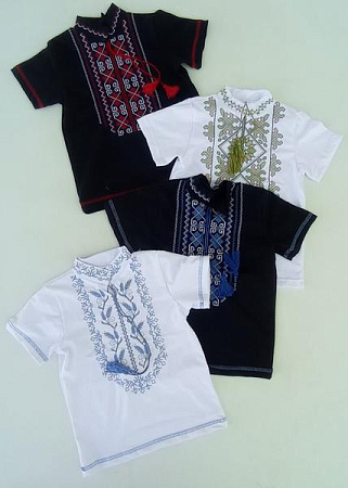 Вышиванка Meloria ML4203 white-l.blue - делук