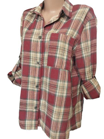 Рубашка Bishoff 584 wine-beige (S-L) - делук