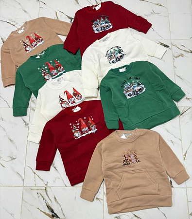 Худи Bright Harmony B732 green-red - делук