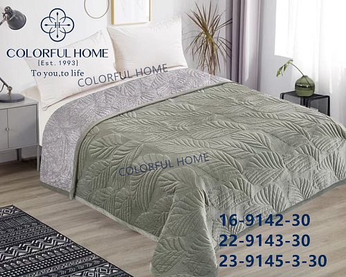 Покривало велюрове «Монстера» + 2 наволочки 9143-30 green - делук