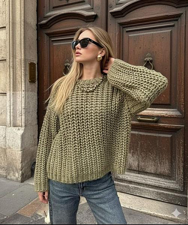 Свитер Lora LR873 green - делук