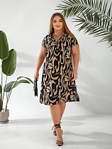 Платье Akulova 2043 beige-black - делук