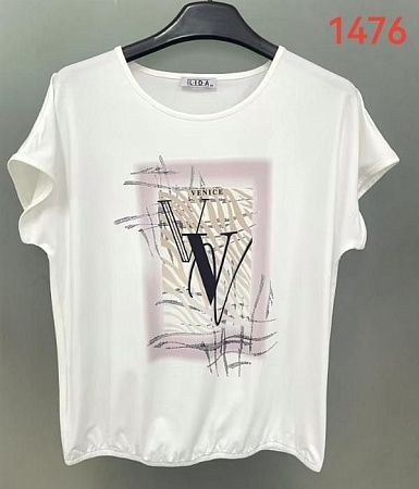 Футболка Lida 1476 white - делук