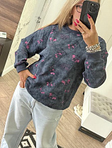 Свитер Lora LR610 grey-pink - делук