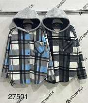 Рубашка Met&March 27501 grey-l.blue - делук