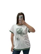 Футболка Elena&Vika 25024 white-green - делук