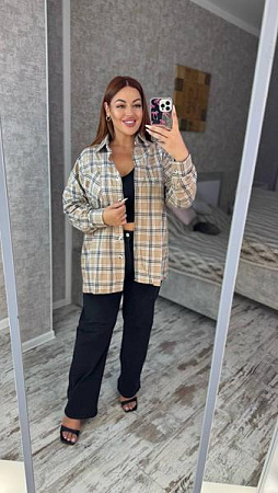 Рубашка Adam&Eva 266 beige - делук