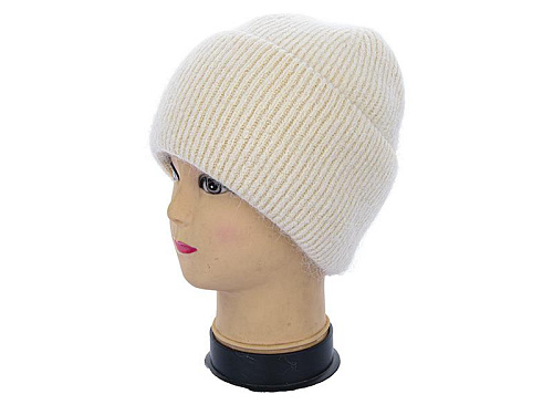 Шапка Angelica Ангора на флісі 0008-1 beige - делук