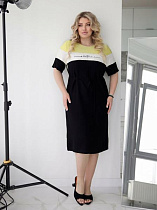 Платье Akulova 2052 black-yellow - делук