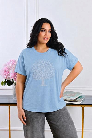 Футболка Elena&Vika 26102 l.blue - делук