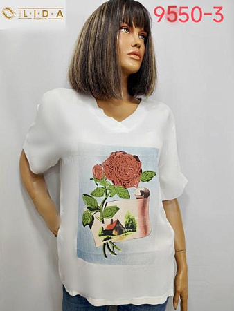 Футболка Lida 9550-3 white - делук