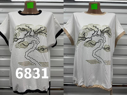 Футболка Gertie 6831 white-beige - делук