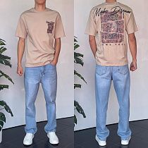 Футболка Three Black 2145 beige - делук