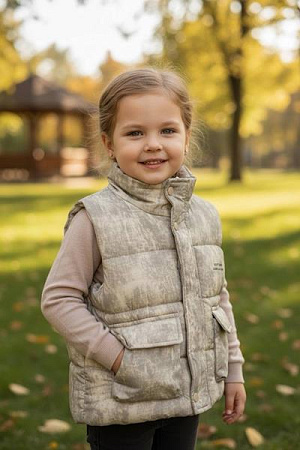 Жилетка Delfinka 8159 beige - делук