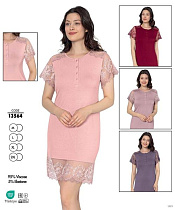 Ночнушка Cotpark 13564 red - делук