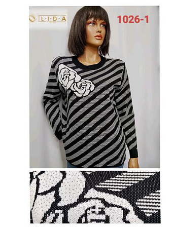Свитер Lida 1026-1 grey-black - делук