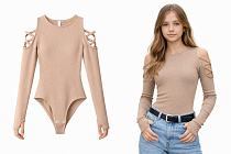 Боди Karolina KR613 beige - делук
