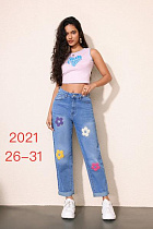 Джинсы Newjeans 2021 l.blue - делук