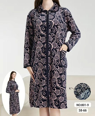 Халат Anion 801-9 black-pink - делук