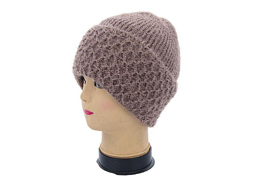 Шапка Angelica ABC001-1 на флісі brown - делук