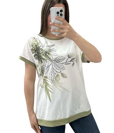 Футболка Elena&Vika 25220 white-mint - делук