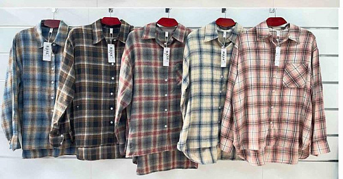 Рубашка Base 2505 beige-green - делук