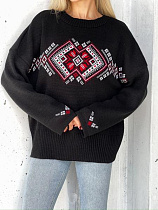 Свитер Liza Brend 1103 black-red - делук