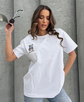 Футболка Lora LR1141 white - делук