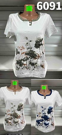 Футболка Gertie 6091 white-khaki - делук