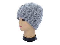 Шапка Angelica Ангора на флісі 2562-2 grey - делук