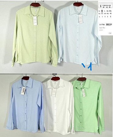 Рубашка Base A3013-1 l.blue - делук