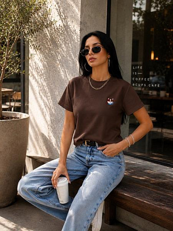 Футболка New Season F053 brown - делук