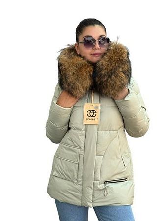Пуховик Yafeier 896 mint енот - делук