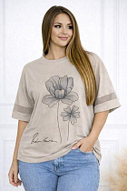 Футболка Elena&Vika 26035 beige - делук