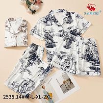 Пижама Saimeiqi 2535-14 white-beige - делук
