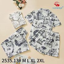 Ночнушка Saimeiqi 2535-13 white-beige - делук