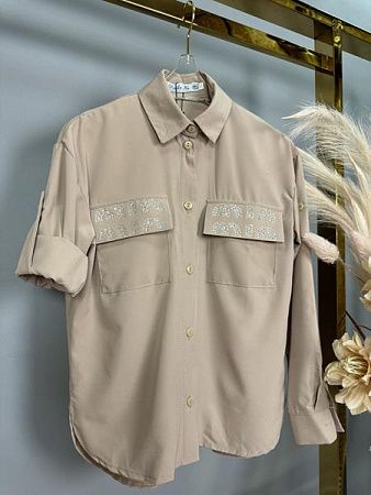 Рубашка Delfinka 610 beige - делук