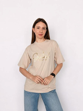 Футболка Fsn 7182 beige - делук