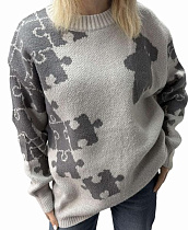 Свитер Elena&Vika 25407 grey - делук