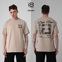 Футболка Three Black 90583 beige - делук