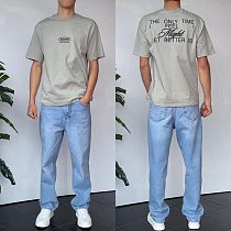 Футболка Three Black 2156 grey - делук