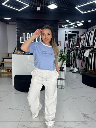 Штаны Спорт Style Nadezhda 1689 white - делук